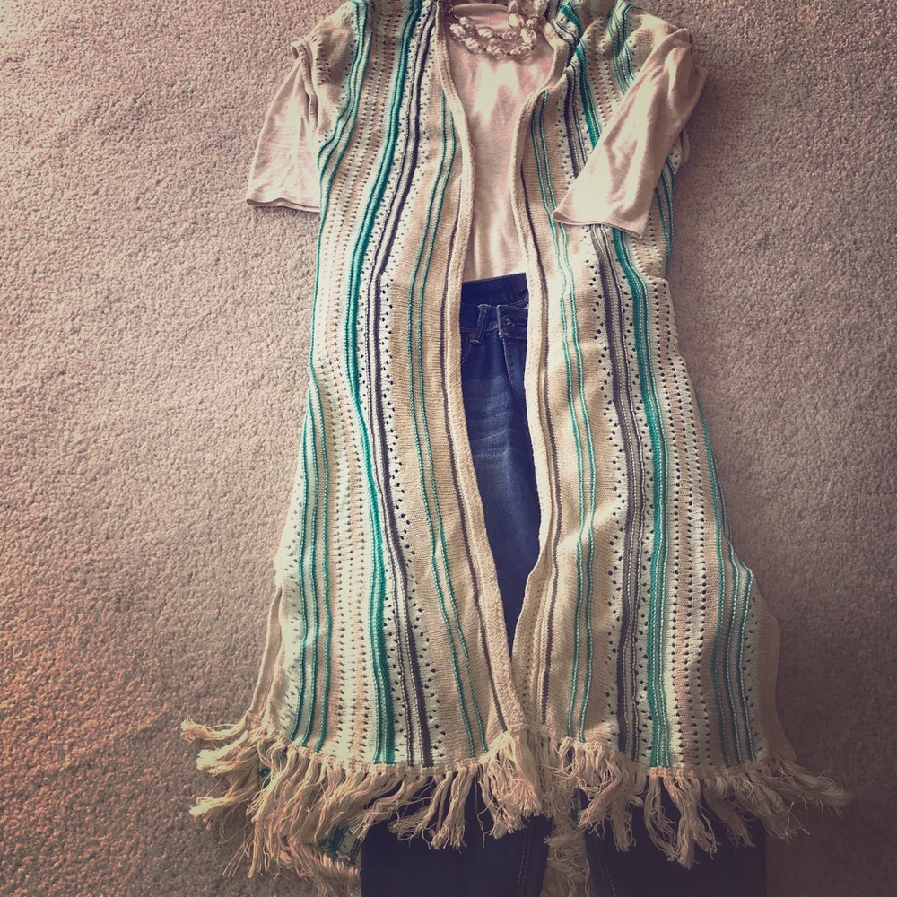 Christopher&Banks short sleeve duster cardigan